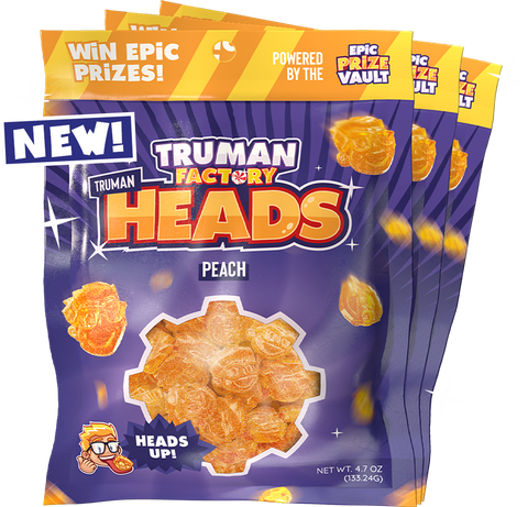 NEW! Peach Truman Heads 3 Pack