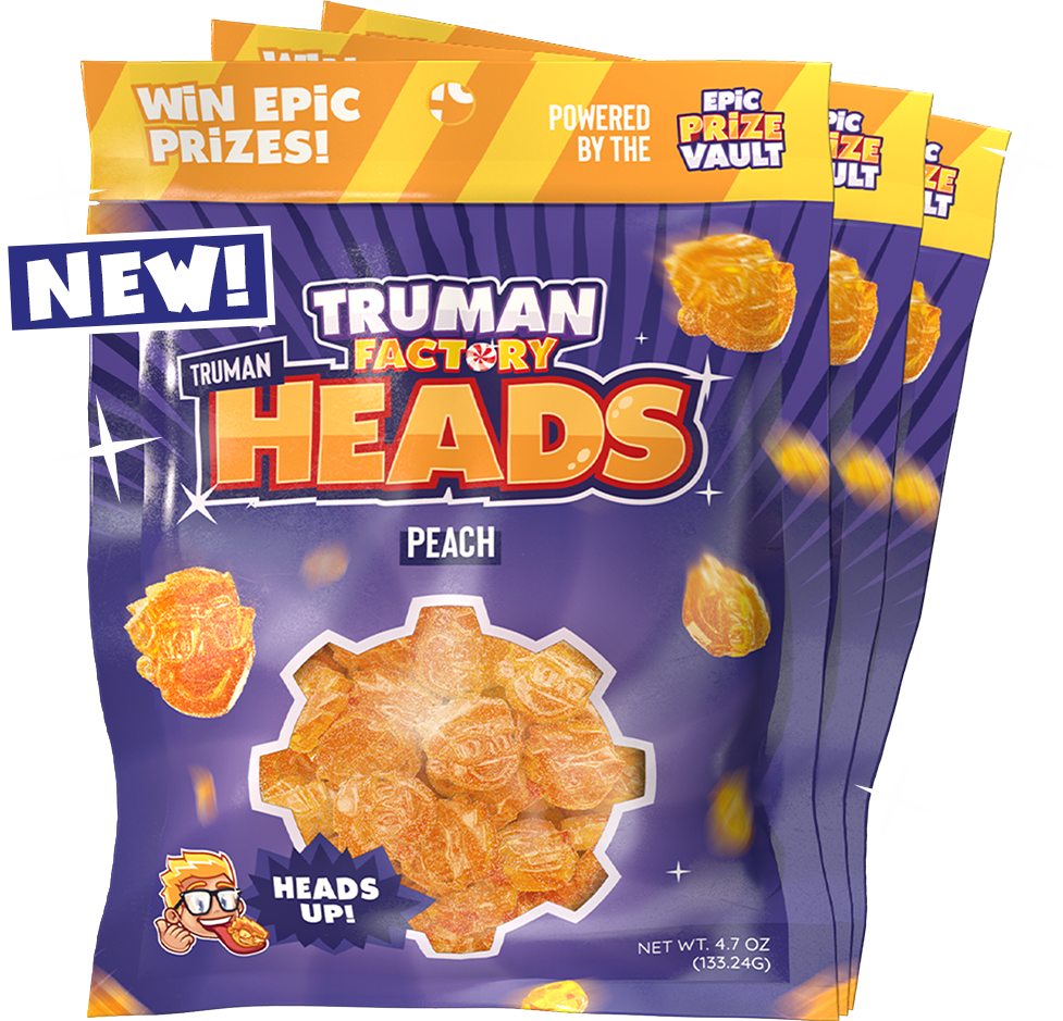 NEW! Peach Truman Heads 3 Pack