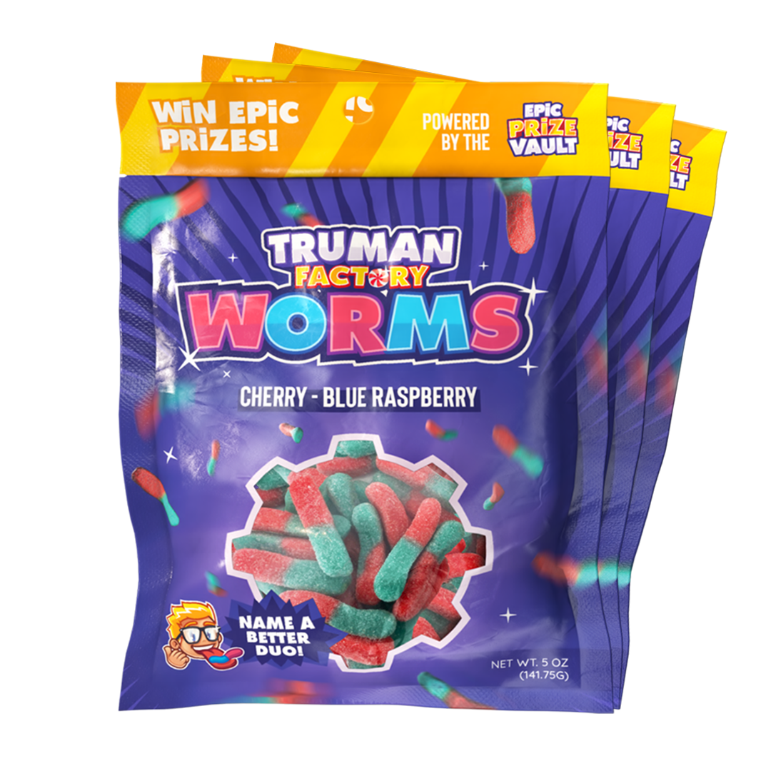 Cherry - Blue Raspberry Worms 3 Pack – Truman Factory